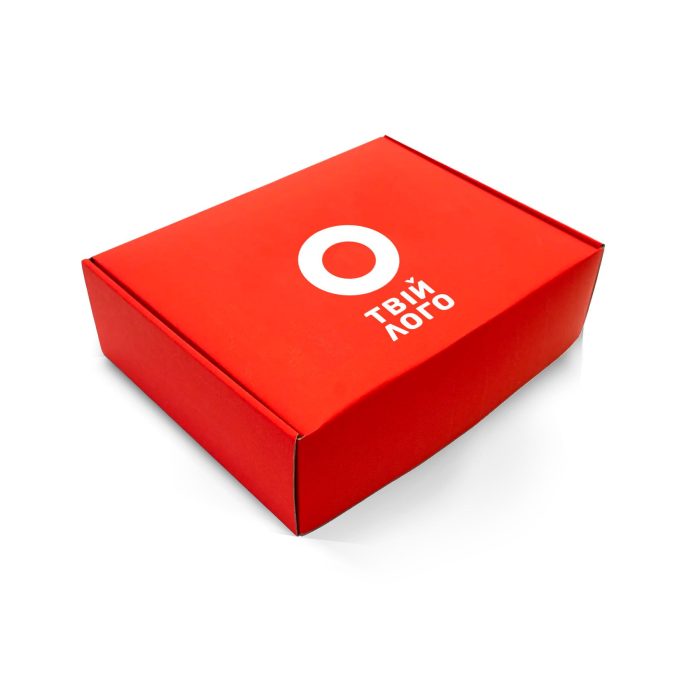 Коробка картонна 30х24х9 см червона - фото подарункові набори