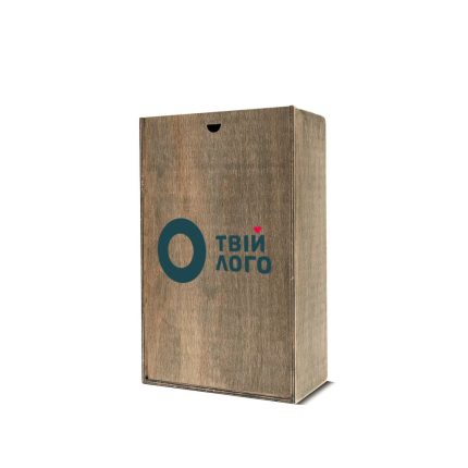 Дерев’яна коробка 33х20х10 см сіра - фото подарункові набори